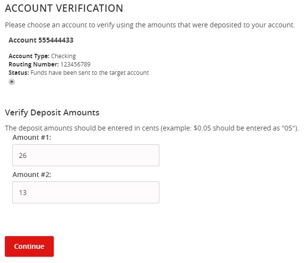 How-To Services - Transfers External Account Verification Amounts