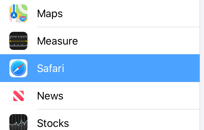 iPad Safari Settings