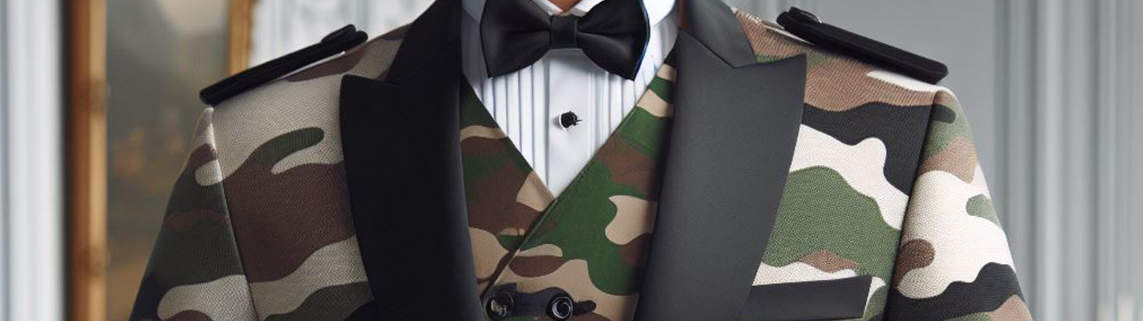 A butler in a camouflage tux