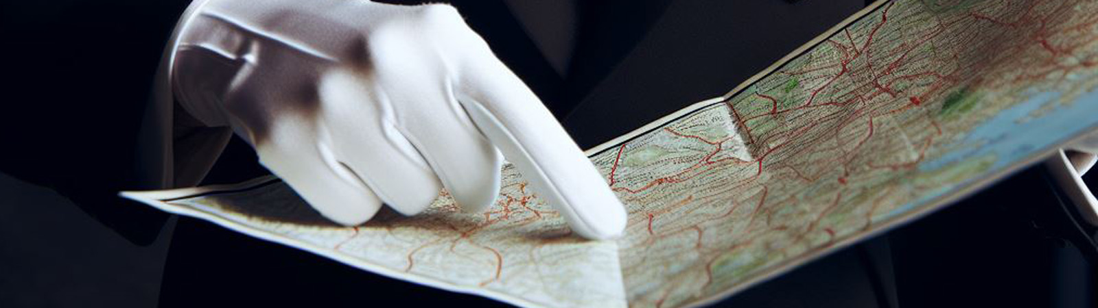 A butler pointing to a map