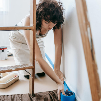 Woman doing home renovations