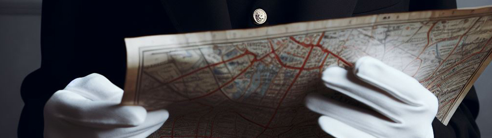 A butler holding a map